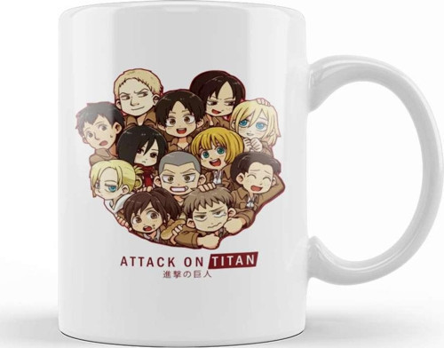 Attack On Titan Full Team Kupa Bardak Porselen