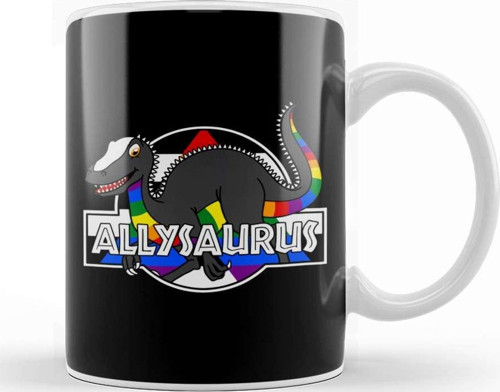 Allysaurus Pride Dinosaur Kupa Bardak Porselen
