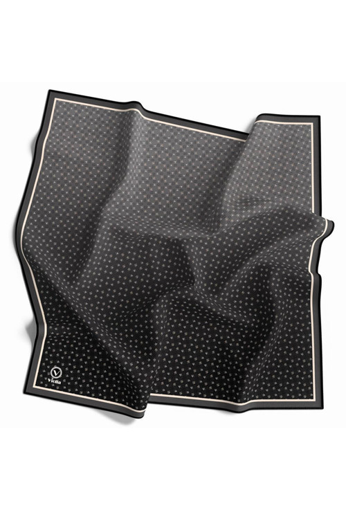 Twill Degradeli ve Çıtır Desenli Füme Renkli 90x90 Eşarp (İpek İçermez) Dikim Şekli : El Dikişi