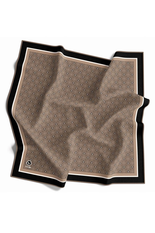 Twill V Desenli Sütlükahve Renkli 90x90 Eşarp (İpek İçermez) Dikim Şekli : El Dikişi