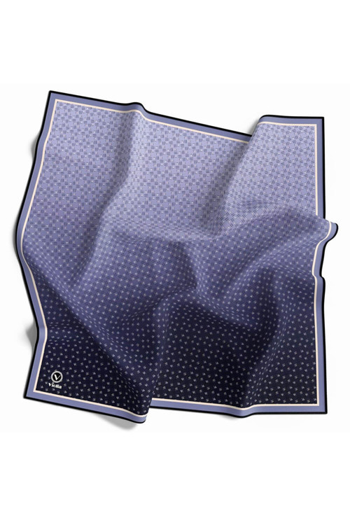 Twill Degradeli ve Çıtır Desenli Bebe Mavisi Renkli 90x90 Eşarp (İpek İçermez) Dikim Şekli : El Dikişi
