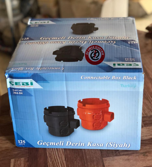 Geçmeli Derin Kasa Kapaksız (Siyah) (125 Adet)