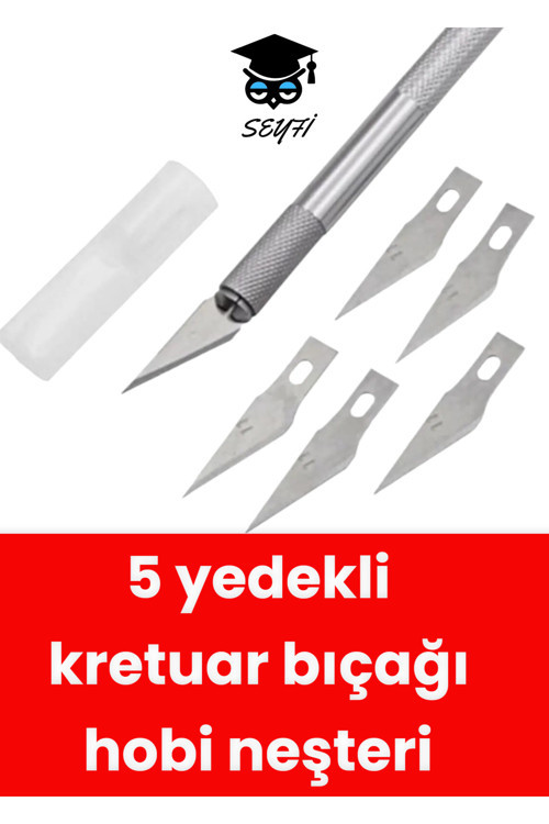 5 yedekli kretuar bıçağı hobi neşteri