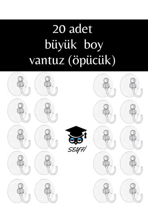 20 adet büyük boy vantuz (öpücük)