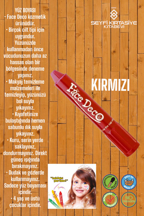 FACE TİME YÜZ BOYASI TEK RENK RUJ MODEL %100 SAĞLIĞA UYGUN CE VE AP BELGELİ AMOS ÜRETİM YERİ KORE