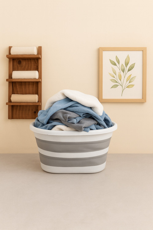 Katlanabilir Çamaşır Leğeni 25 Lt Akordiyon Katlanır Sepet Yer Kaplamaz Pratik Banyo Düzenleyici