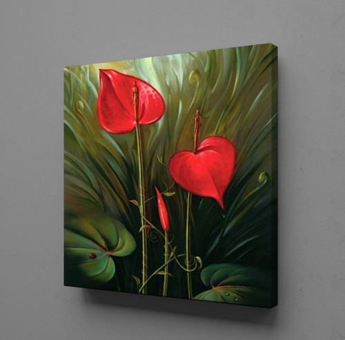 ANTORYUM ÇİÇEĞİ KANVAS TABLO 30x30cm
