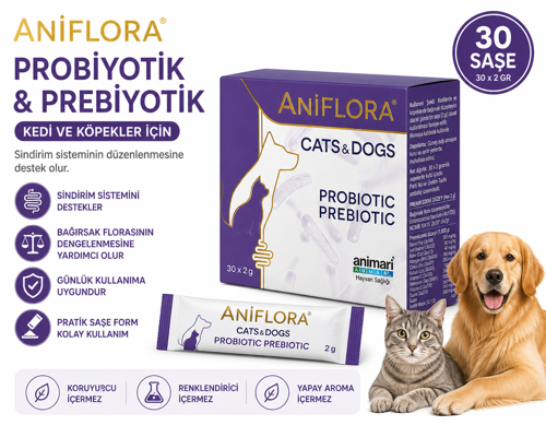 Aniflora Kedi ve Köpekler Için Prebiyotik ve Probiyotik 30 Saşe