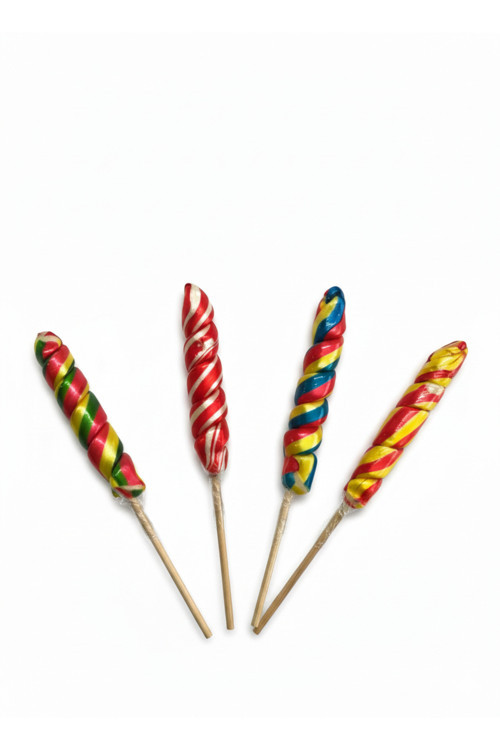 Büyük Boy 10 Adet Burgu Şeker Karışık Renk Tutti Frutti Aromalı Lolipop Çocuk Doğum Günü