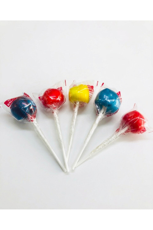 Top Şeker 50 Adet Mavi Kırmızı Sarı Tutti Frutti Çilek Muz Aromalı Lolipop Şeker