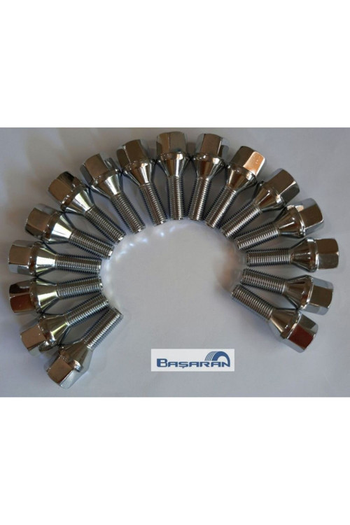 Bijon Krom Kaplı M12 x 1.25 Aa=19 MM Diş=28 Boy=56 MM Takım 16 Adet