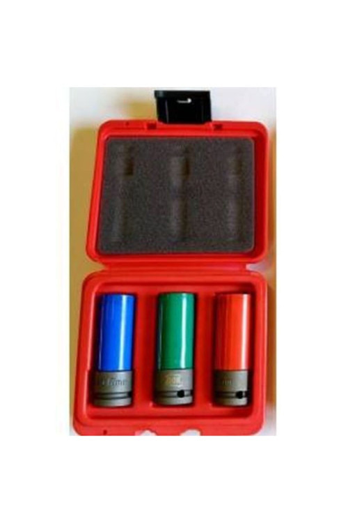 1/2" Darbeli Lokma Seti 17,19,21 Mm Plastik Kaplı Jantları Çizmez