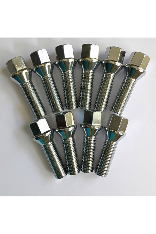 Bijon Takımı Krom Kaplı M14x1.5 - Aa=17mm Diş/Boy=36/62 mm, 10 adet bijon