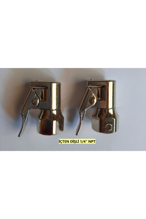 Lastik Şişirme Aletlerinin Hava Basma Ucu Mandallı Içten Dişli 1/4" Npt , 2adet