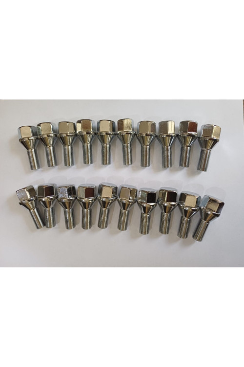 Bijon Takımı Krom Kaplı M12 x 1.25 Aa=17 MM Diş=24 Boy=52 MM Takım 20 Adet
