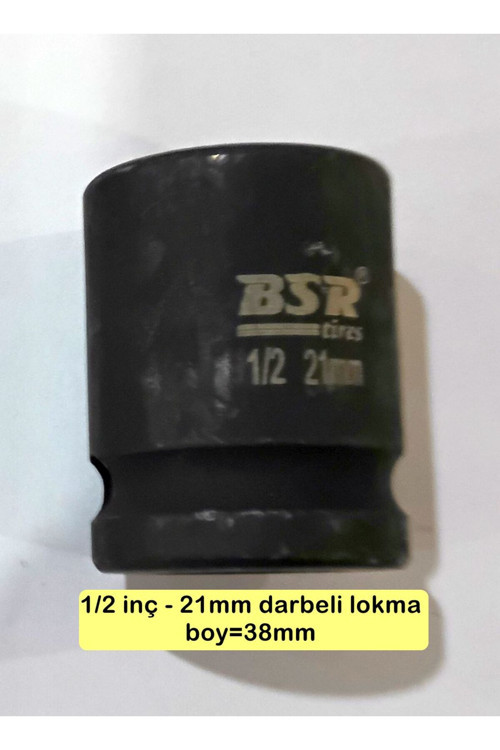 Darbeli lokma 1/2" -21mm boy=38mm havalı alet ve diğer kollara takılabilir. 1 adet