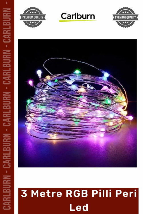 #PeriLed Renkli Dekoratif Bakır Tel Işıklandırma Yılbaşı Süsleme 3 Metre RGB Pilli Peri Led