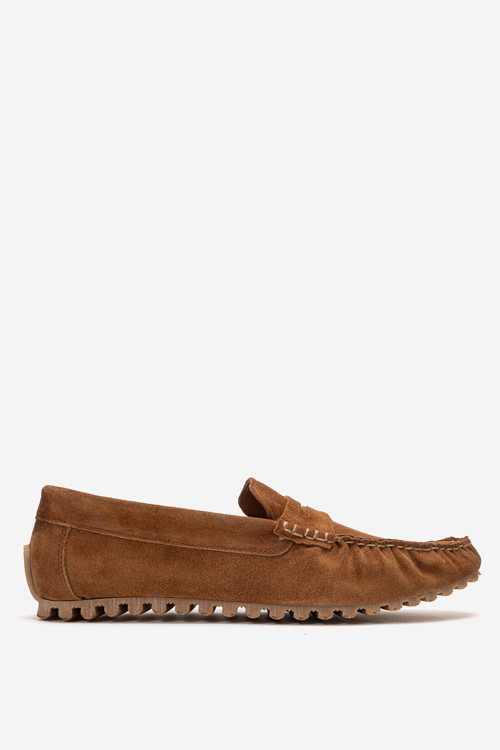 Erkek Loafer Ayakkabı Gerçek Deri MC 7341 TABA