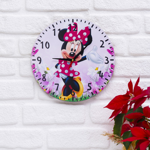 Dekoratif Ahşap Duvar Saati Salon,Çocuk Odası Saati - Minnie