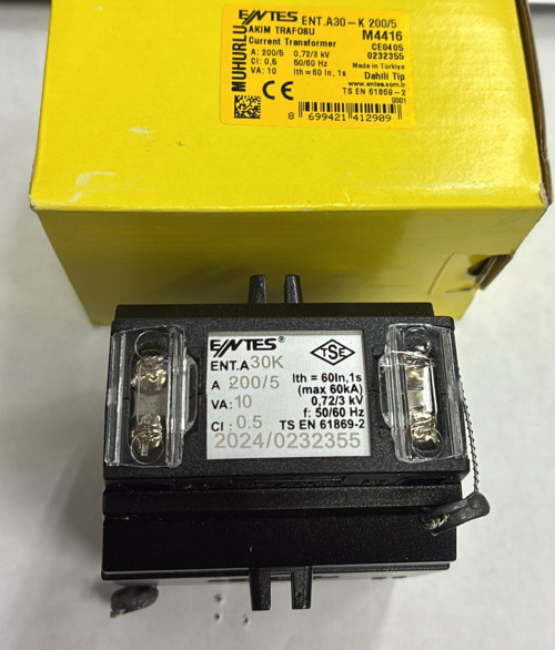 M4416 ENT.A30 200/5A 10VA CL:0,5 Mühürlü Akım Trafosu