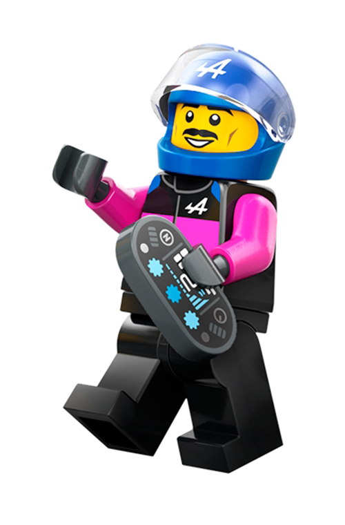 City Aksesuar Moc Town Minifigür Minifigure Formula 1 Driver Alpine Otomobil Sürücü Yarışçı