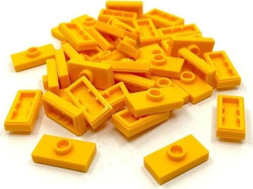 Aksesuar Plate Modified 1 X 2 Jumper Açık Turuncu Düz Fayans Tuğla