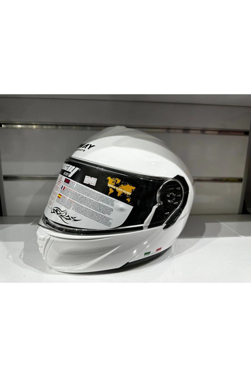 KASK SW-917 ÇENE AÇILIR GÜNEŞ GÖZLÜKLÜ BEYAZ