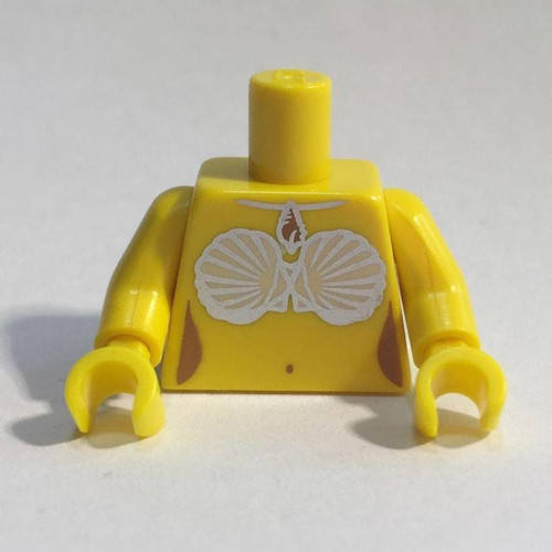 Moc Custom Minifigür Minifigure Gövde Torso Sarı Midye Kolyeli Mermaid Deniz Kızı