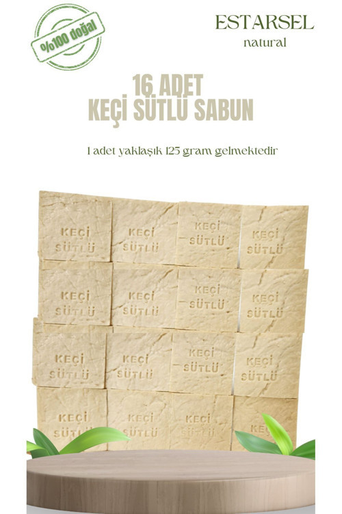 El Yapımı Doğal Keçi Sütü Sabunu 16 Adet
