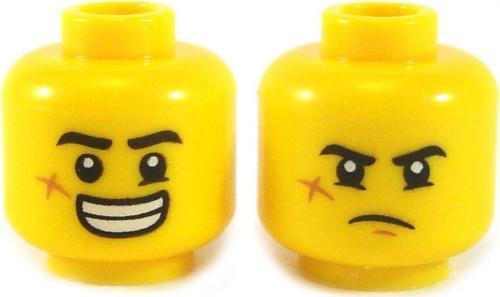 Orjinal Aksesuar Custom Moc Minifigür Minifigure Çift Surat Gülen/sinirli Erkek Sarı Kafa