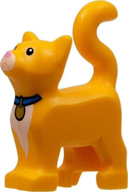 Orjinal Aksesuar Minifigür Hayvan Animal Açık Sarı Tasmalı Kedi Cat