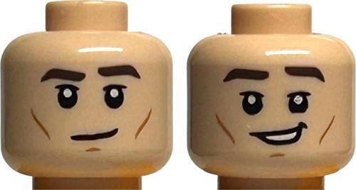 Orjinal Aksesuar Minifigür Minifigure Head Çift Surat Ten Rengi Erkek Yakışıklı Gülen Kafa