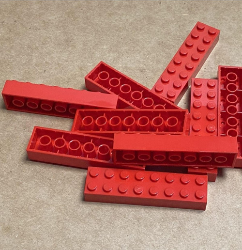 Creator Aksesuar Moc Custom Brick 2 X 8 Tuğla Kırmızı