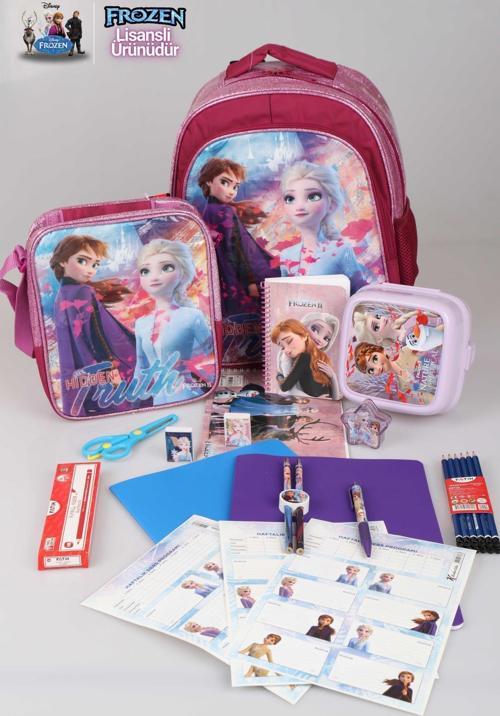 PREMIUM ÖZEL SERİ 45 PARÇA LİSANSLI FROZEN ELSA FULL OKUL KIRTASİYE SETİ YENİ SEZON