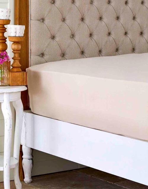 Fitted/Lastikli Çarşaf Çift Kişilik 160*200*30 (PP) Penye Bej