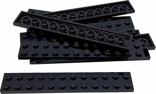 Creator Moc Custom Aksesuar Plate 2 X 12 Uzun Düz Tuğla Siyah