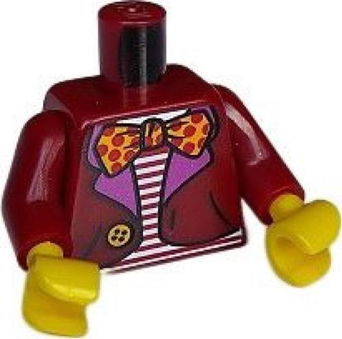 Orjinal Moc Custom Minifigür Minifigure Gövde Torso Papyon Bordo Ceketli Palyaço