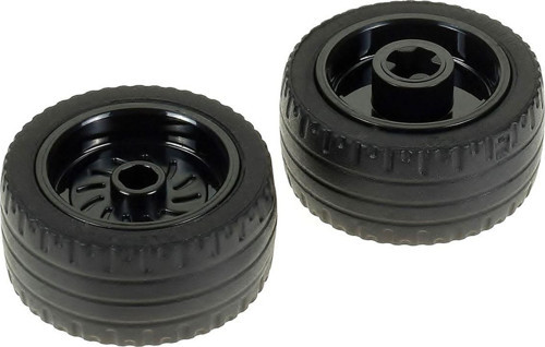 LEGO Orjinal Technic Aksesuar Custom Moc Tire 24 X 12 Siyah Küçük Boy Tekerlek Siyah 4 Delikli Jant