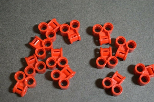 Technic Moc Custom Axle Pin Connector Perpendicular Double Kırmızı