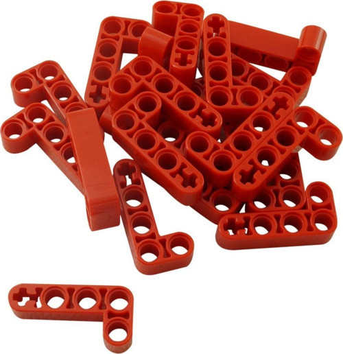 Technic Moc Custom Liftarm Bent Thick L-shape 2 X 4 - Kırmızı