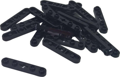Technic Moc Custom Plate 1 X 5 Ortası Axle Düz Tuğla Siyah