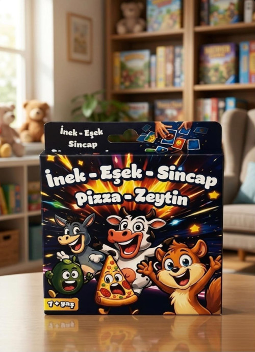 İnek Eşek Sincap Pizza Zeytin Kart Oyunu Arkadaş Aile oyunu