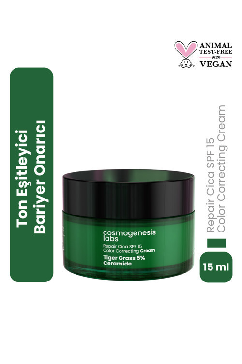 Ton Eşitleyici Tiger Grass Cica Krem 15Ml - Bariyer Onarıcı Nemlendirici Spf 15 Koruma Vegan