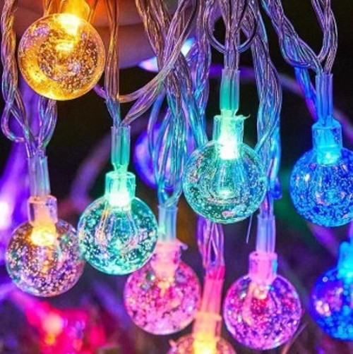 5M 28 Led Kristal Top Gün İşığı Şeffaf Kablo Fişli Eklemeli Mz-18-15