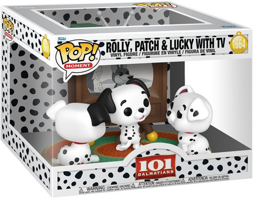 Pop! Moments: Disney - 101 Dalmaçyalı - Rolly, Patch & Lucky With Tv - Koleksiyon Vinil Figür