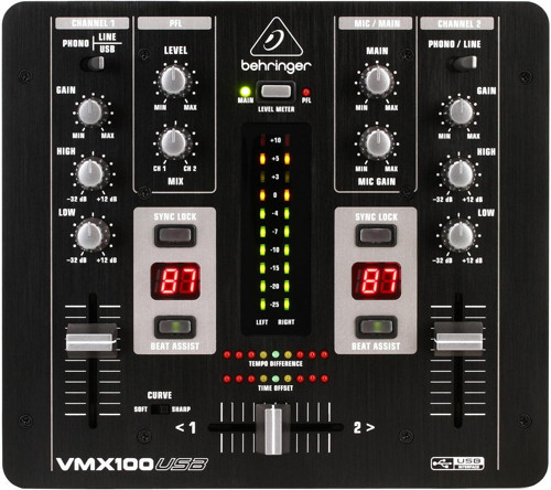 Vmx100Usb Professional 2-Channel Dj Mixer With Usb/Audio Interface, Bpm Counter And Vca Co