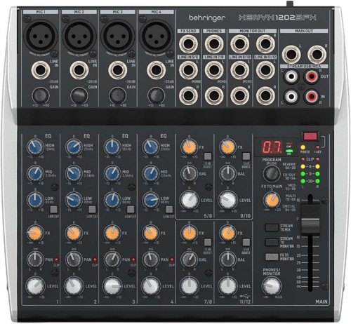 Klark Teknik Efektleri Ile Usb Akış Arayüzüne Sahip Premium Analog 12-Giriş Mikser