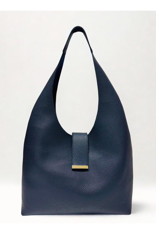 fular & bags Kadın Büyük Boy 3 Bölmeli Çıtçıt Kapamalı Lacivert Shopper Tote Kol Ve Omuz Çantası