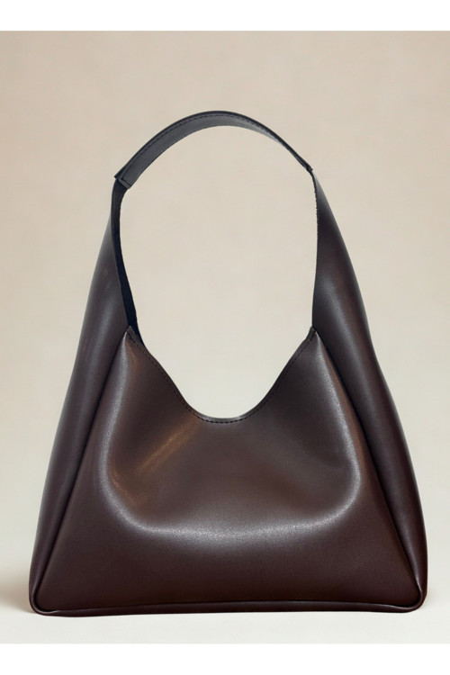 fular & bags Kadın Çıt Çıt Kapamalı Ve Fermuarlı İç Bölmeli Kahverengi El Ve Omuz Çantası