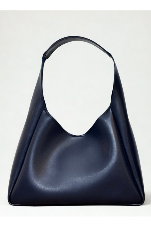 fular & bags Kadın Çıt Çıt Kapamalı Ve Fermuarlı İç Bölmeli Lacivert El Ve Omuz Çantası